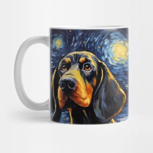 Black and Tan Coonhound Portrait Painting Mug